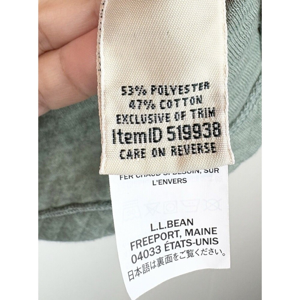 L.L.Bean Women's Sweatshirt Quarter Zip Green Cabincore Quilted Classic LG-pet - Picture 6 of 9